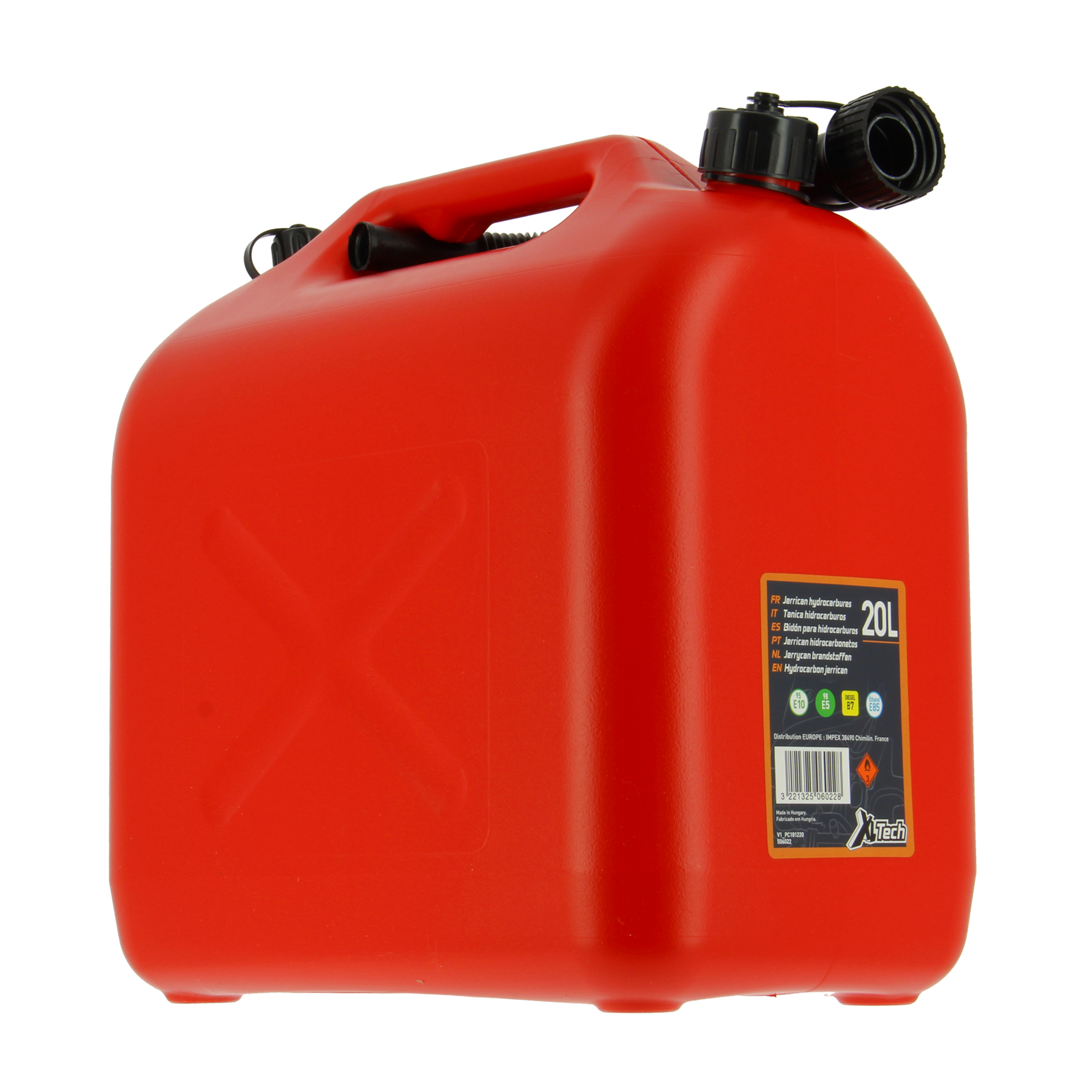 Bidon essence rouge 5 gallons 20L