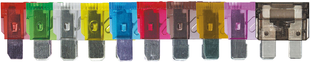 Sachet 18 fusibles standards 3A, 5A, 7,5A, 1A, 15A, 2A, 25A, 3A, 4A