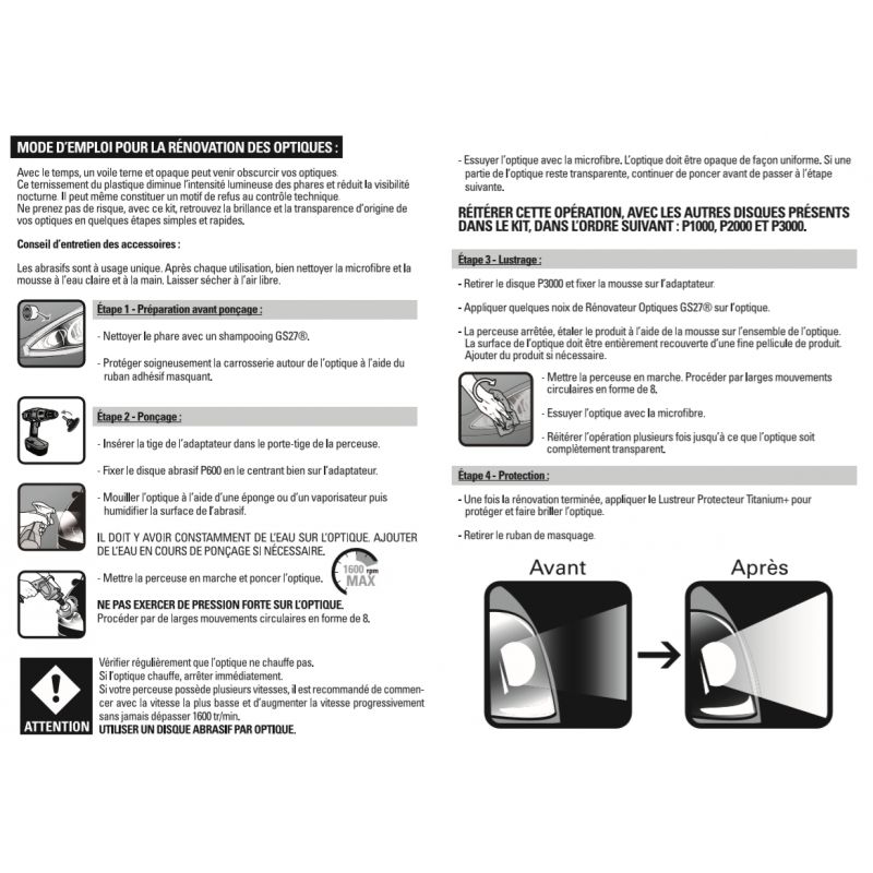 Kit de rénovation des optiques GS27 – Image 3
