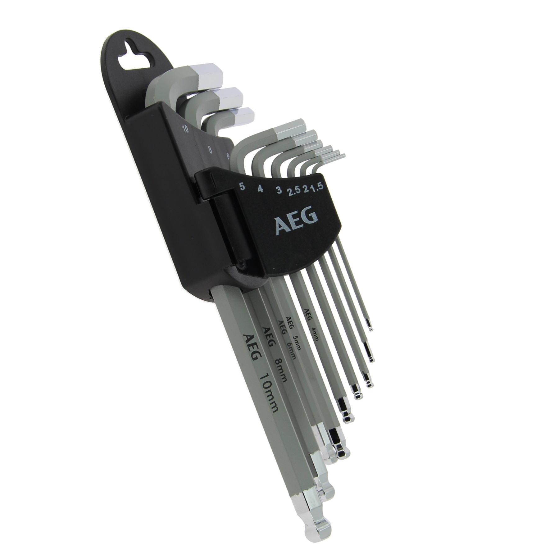 AEG set de 9 clés hexagonales + support